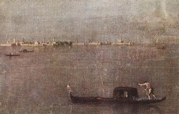 Francesco Guardi Painting - Gondola in the Lagoon Venetian School Francesco Guardi